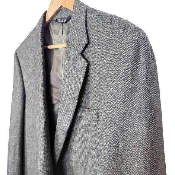 Jos A Bank Mens Herringbone Wool Olive Brown Suit Jacket Blazer 44XL Extra Long - Picture 10 of 16